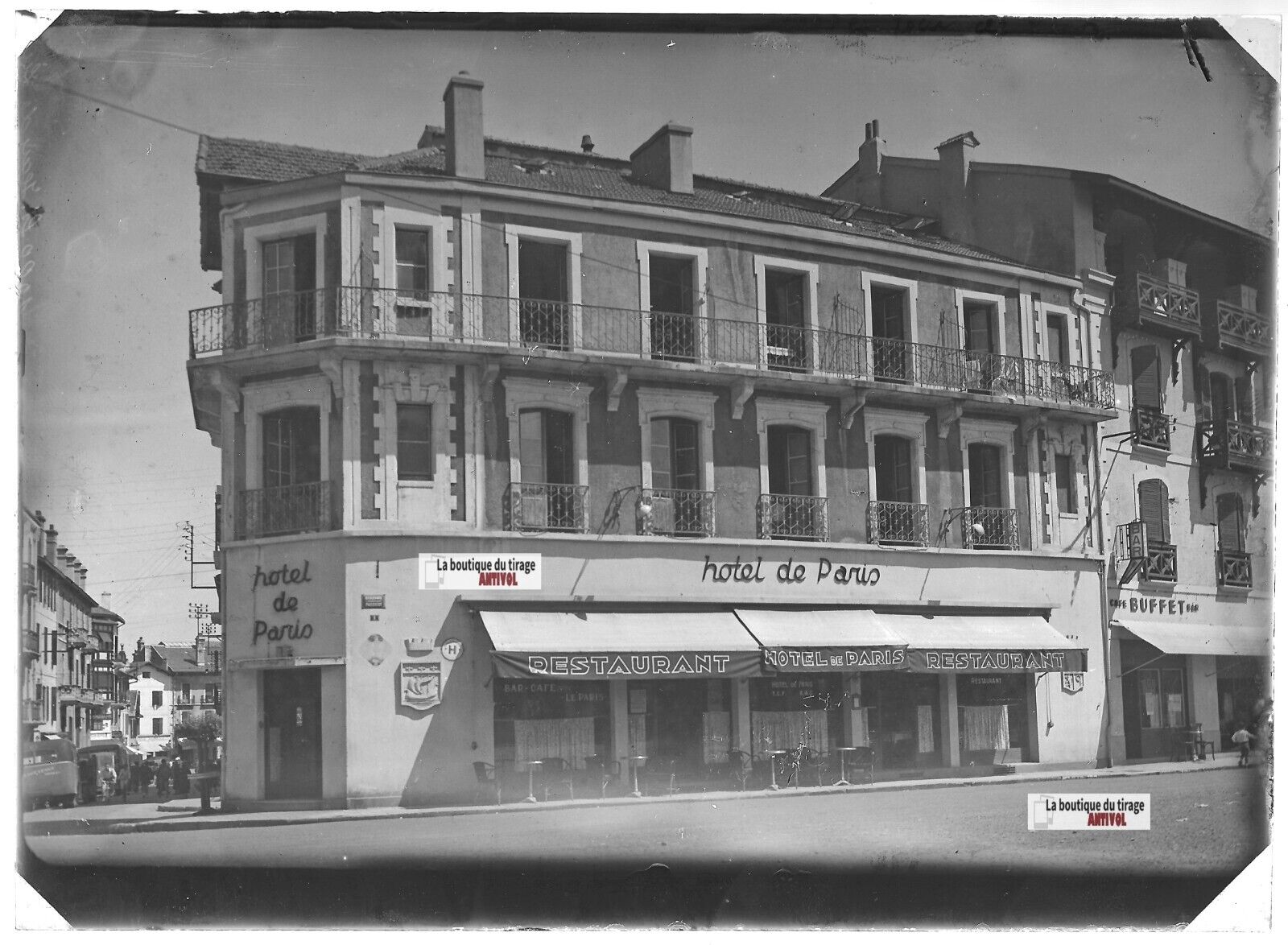 Plaque verre photo ancienne positif noir et blanc 13x18 cm Saint Jean De Luz