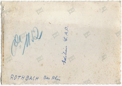 Plaque verre photo ancienne négatif noir & blanc 9x14 cm, Rothbach, village