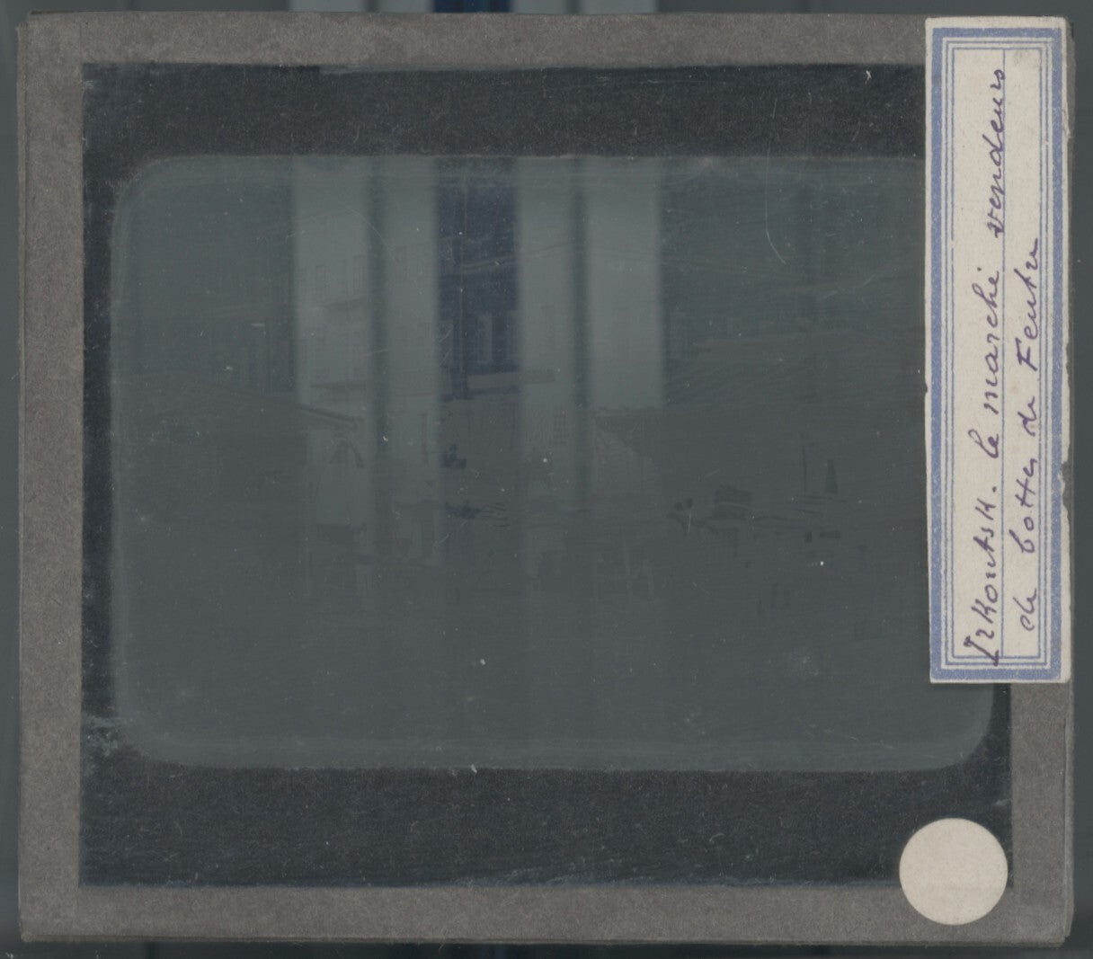 Marché Irkoutsk, Russie, photo plaque verre, noir & blanc, positif 8,5x10 cm