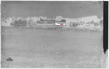 Saint-Jean-de-Luz, la plage, Plaque verre photo, négatif noir & blanc 9x14 cm