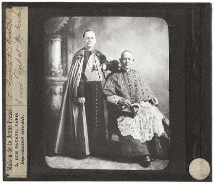 Cardinal Vannutelli et Mgr. Bruchesi, photo plaque de verre, positif 8,5x10 cm