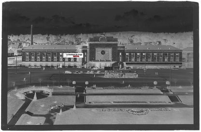 Plaque verre photo négatif noir & blanc 9x14 cm, gare de Mulhouse, Haut-Rhin