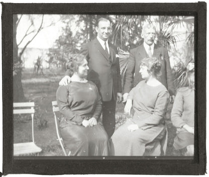 Valras-Plage, famille, France, photo ancienne plaque de verre, positif 8,5x10 cm