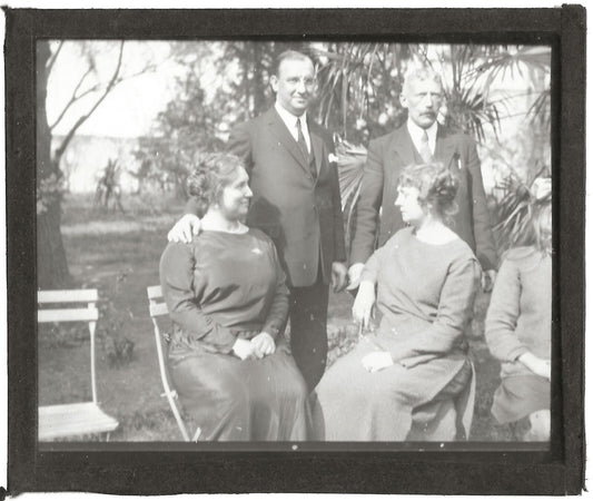 Valras-Plage, famille, France, photo ancienne plaque de verre, positif 8,5x10 cm