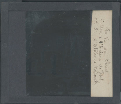 Jésus, atelier de Nazareth, photo plaque verre, noir & blanc, positif 8,5x10 cm