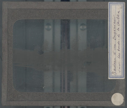 Russie, Chilka, bateau, photo plaque verre, noir & blanc, positif 8,5x10 cm