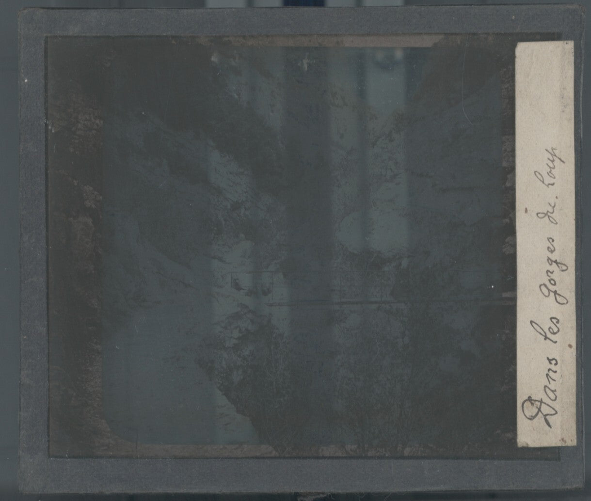 Gorges du Loup, Provence, photo plaque verre, noir & blanc, positif 8,5x10 cm