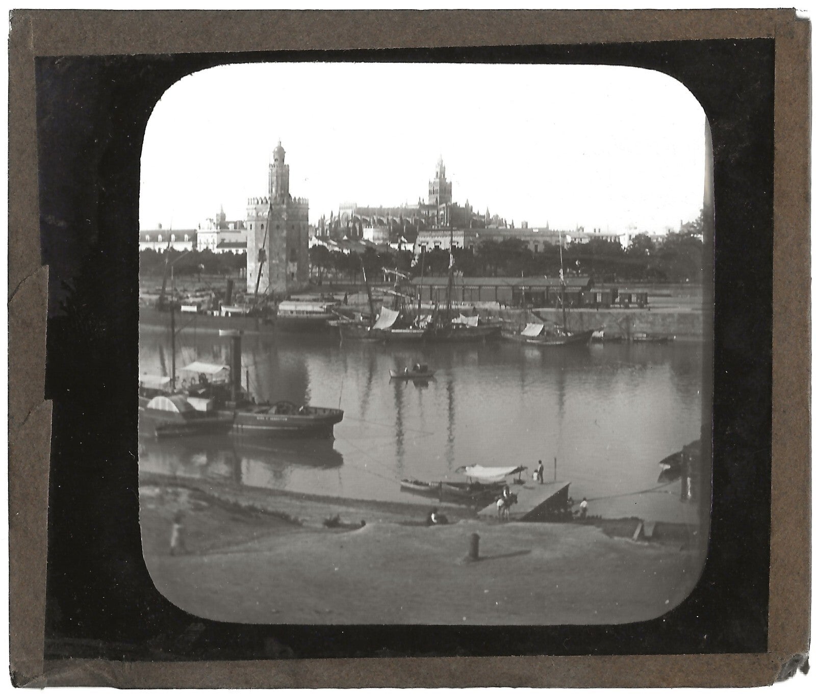 Séville, Espagne, cathédrale, photo ancienne plaque de verre, positif 8,5x10 cm