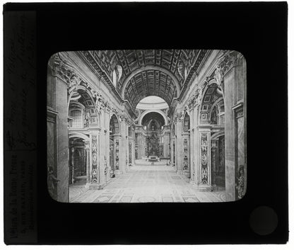 Basilique Saint-Pierre, Rome, photo ancienne plaque verre, positif 8,5x10 cm
