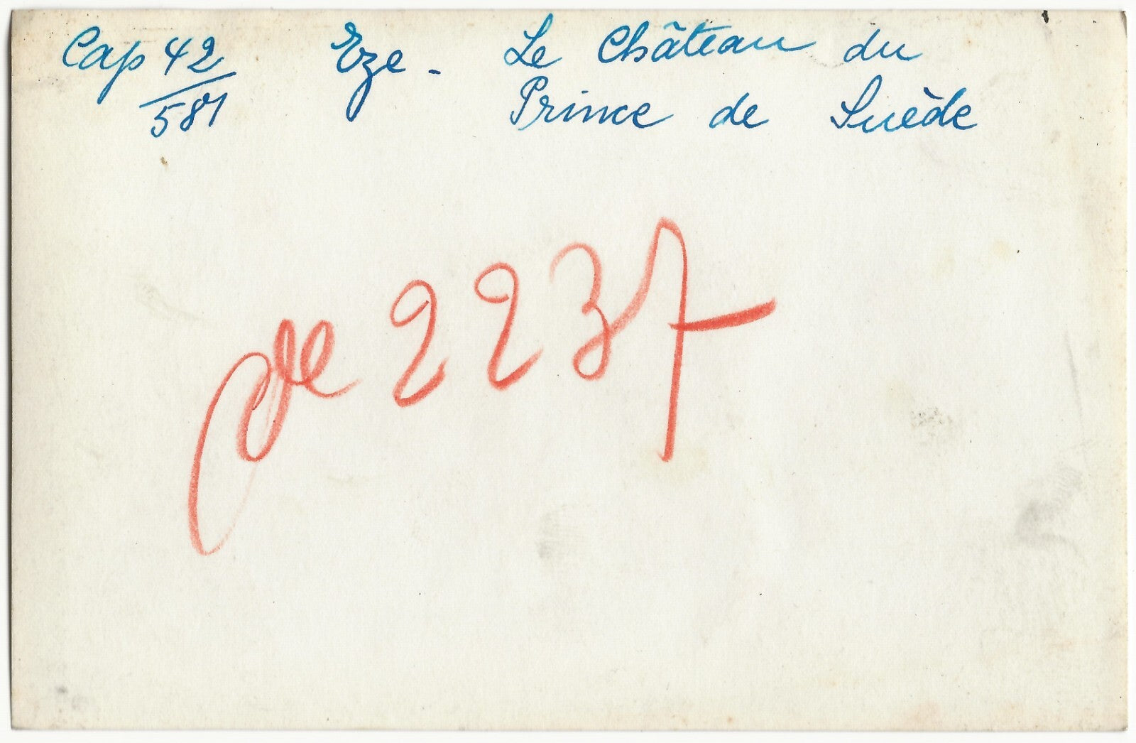 Plaque verre photo négatif noir & blanc 9x14 cm, Èze, château du prince de Suède