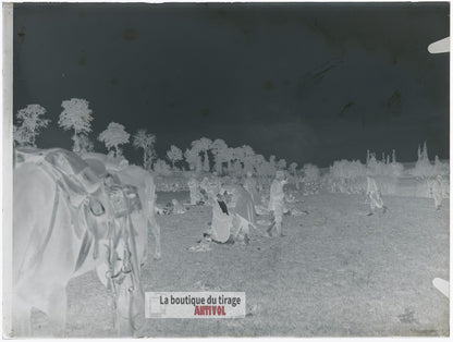 Manœuvres militaires, 1912, plaque verre, photo ancienne, négatif 9x12 cm