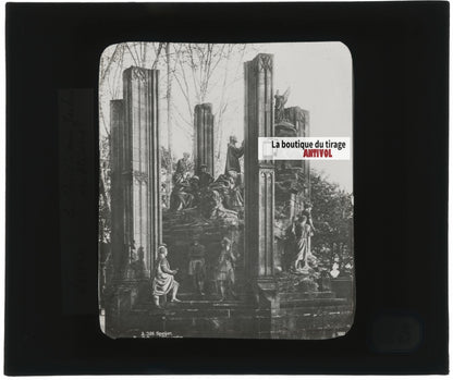 Jardin des Oliviers, Spire, Allemagne, photo plaque verre, positif 8,5x10 cm