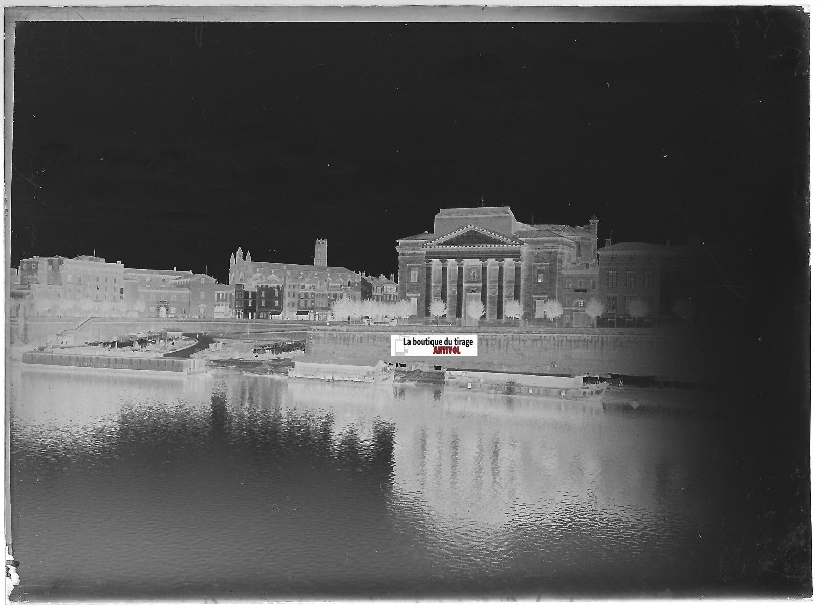 Toulouse, Garonne, Plaque verre photo ancienne, négatif noir & blanc 9x12 cm