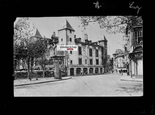 Plaque verre photo ancienne négatif noir et blanc 13x18 cm Saint Jean De Luz