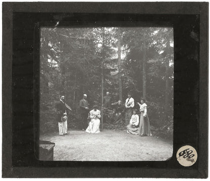 Jeu d'anneaux, Août 1904, photo ancienne plaque de verre, positif 8,5x10 cm