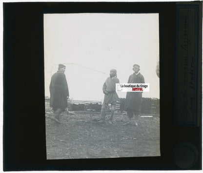 Peuple Cosaque, Russie, photo plaque verre, noir & blanc, positif 8,5x10 cm