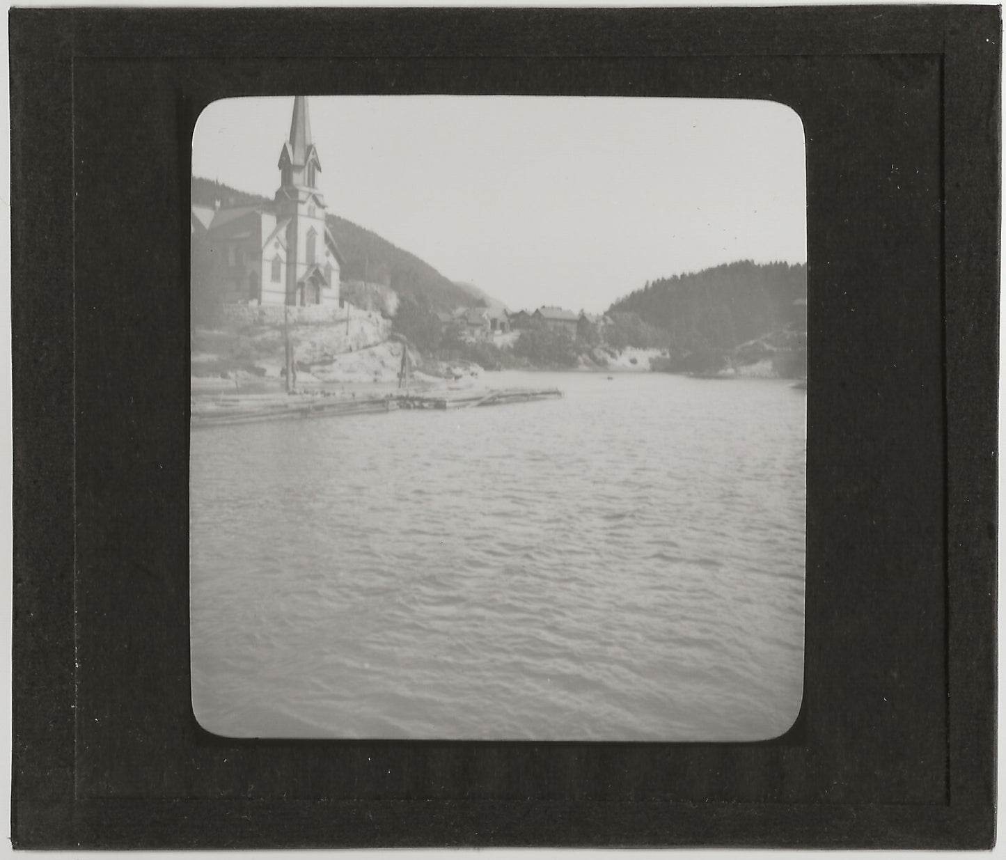 Skotfoss, Norvège, photo ancienne plaque de verre, positif 8,5x10 cm