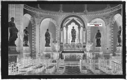 Plaque verre photo négatif noir & blanc 9x14 cm, Strasbourg, église Saint-Pierre