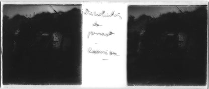 Somme, Ravin Sec, Guerre, Plaque verre stéréo, positif noir & blanc 4,5x10,7 cm