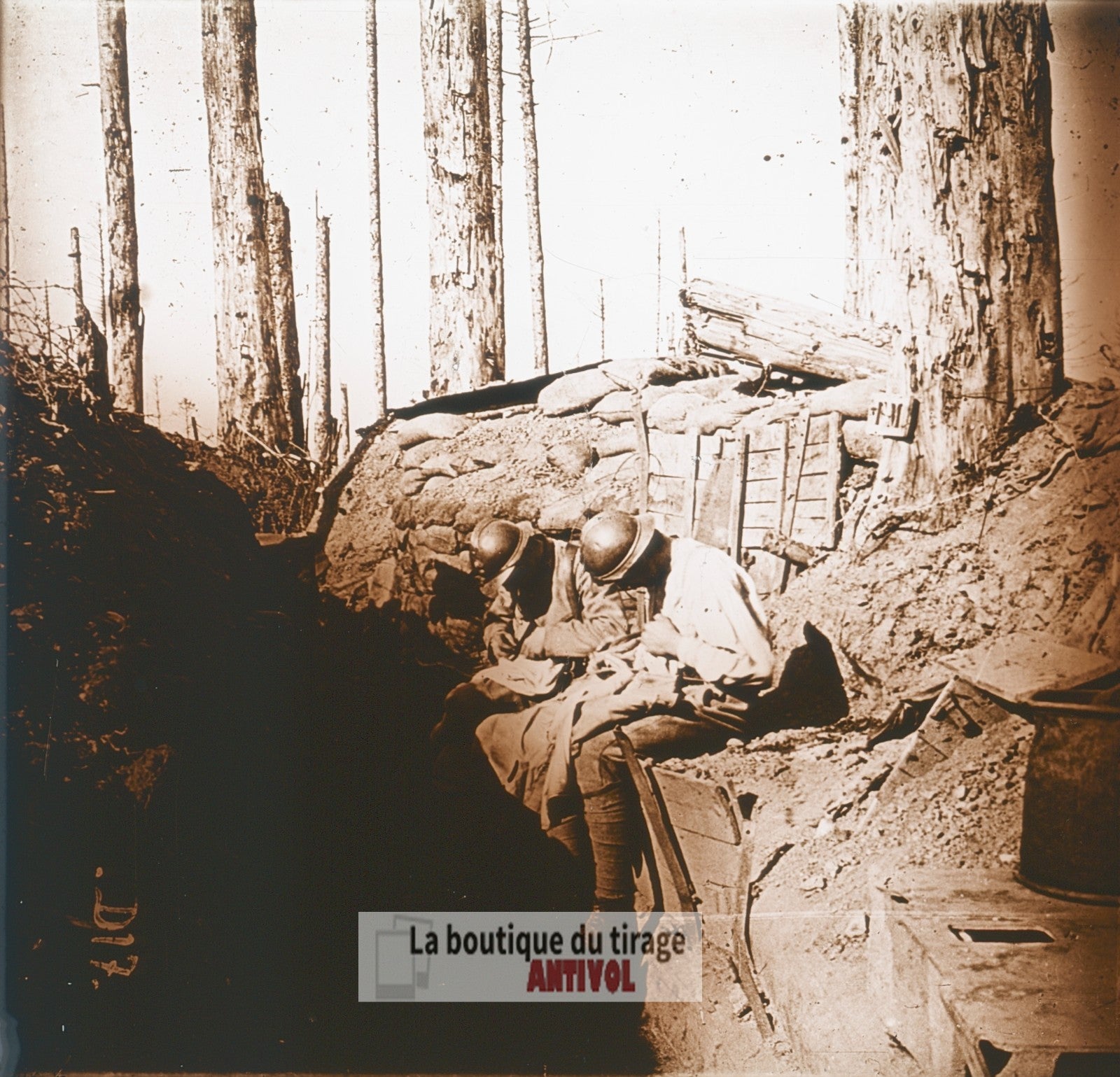 Chasse aux totos, guerre WW1, plaque verre photo ancienne stéréo 6x13 cm