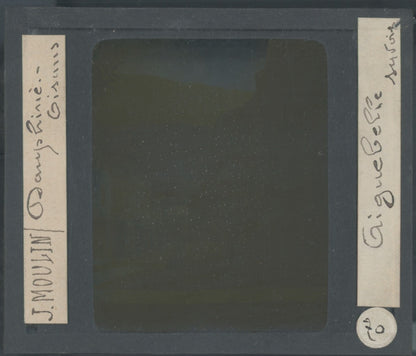 Aiguebelle, Savoie, photo J. Moulin, plaque verre couleur, positif 8,5x10 cm