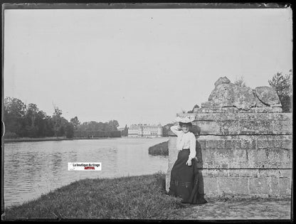 Château Rambouillet, Plaque verre photo, négatif noir & blanc 9x12 cm France