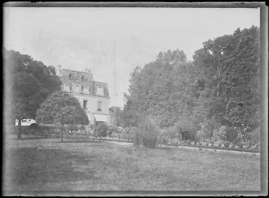 Plaque verre photo ancienne négatif noir et blanc 6x9 cm château Bailly France - La Boutique Du Tirage 