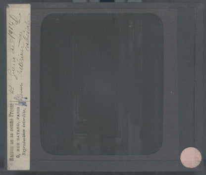 Reims après le bombardement, photo plaque verre, noir & blanc, positif 8,5x10 cm