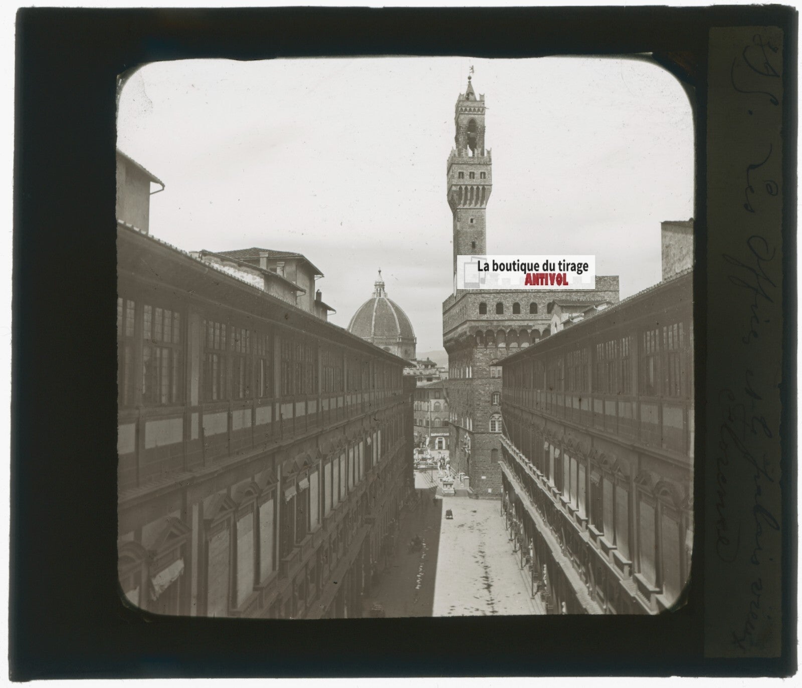Florence, Italie, photo plaque de verre, noir & blanc, positif 8,5x10 cm