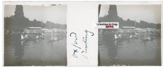 Angleterre, Oxford, Plaque verre stéréo, positif noir & blanc 4,5x10,7 cm