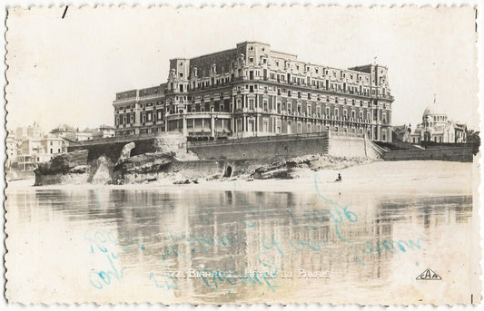 Biarritz, hôtel du Palais, photo ancienne noir & blanc, tirage papier 9x14 cm