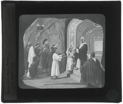 Tarcisius de Rome, Italie, dessin, photo plaque de verre, positif 8,5x10 cm