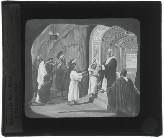 Tarcisius de Rome, Italie, dessin, photo plaque de verre, positif 8,5x10 cm