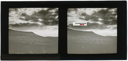 Nuages, Bir el Afou, Tunisie, plaque verre stéréoscopique, positif 7x15 cm