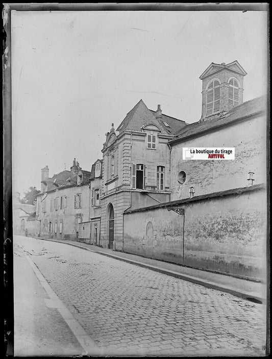 Rennes, pensionnat Adoration, Plaque verre photo, négatif noir & blanc 9x12 cm