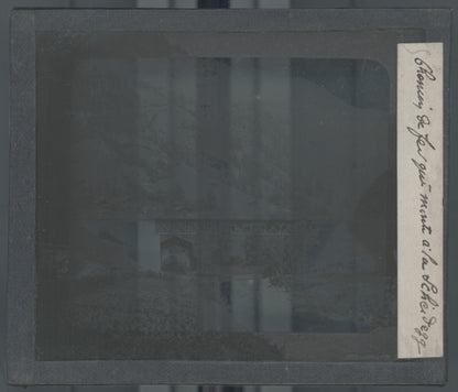 Lauterbrunnen chemin de fer, photo plaque verre, noir & blanc, positif 8,5x10 cm