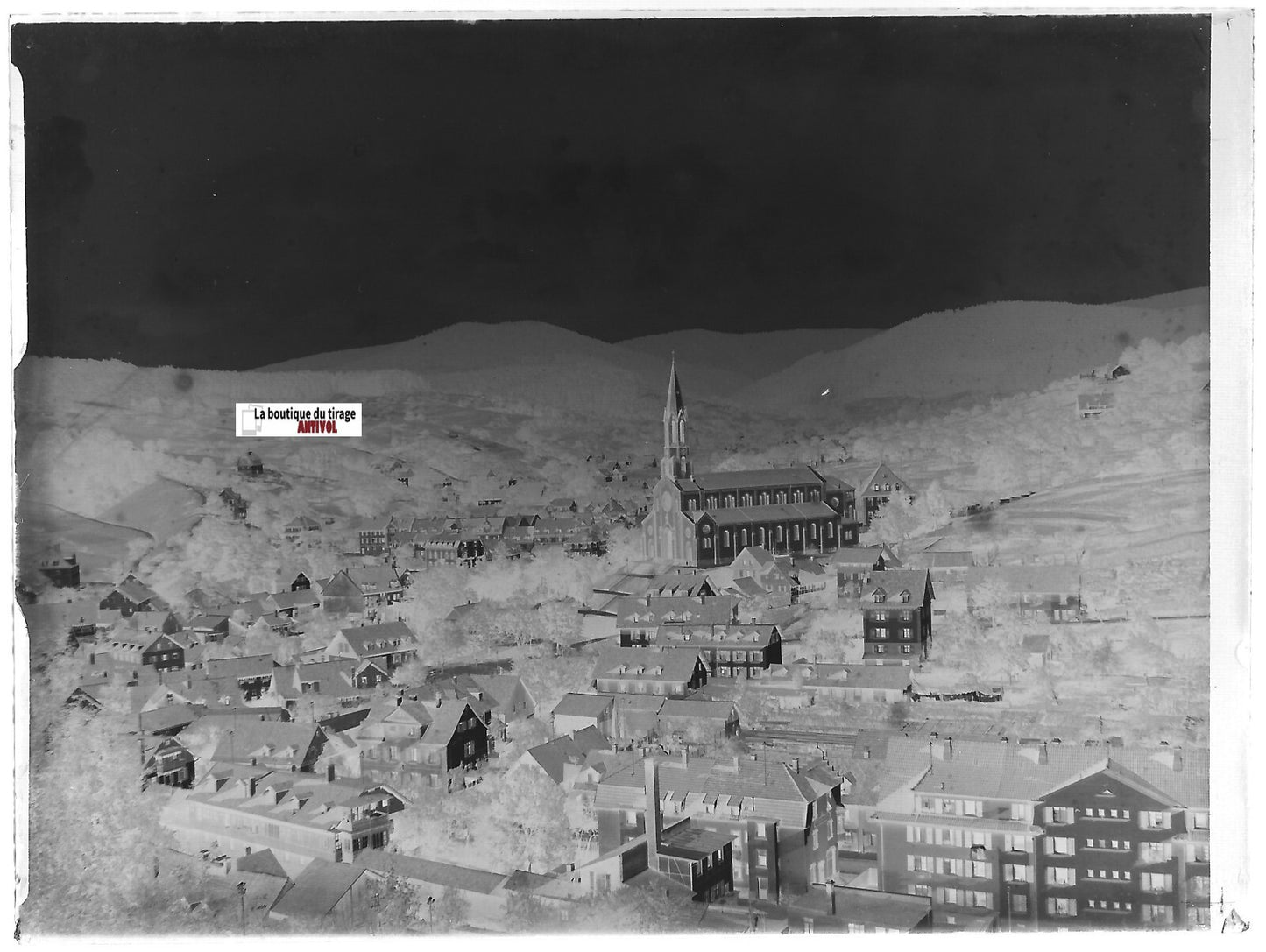 Lichtenthal, Allemagne, Plaque verre photo, négatif ancien noir & blanc 9x12 cm