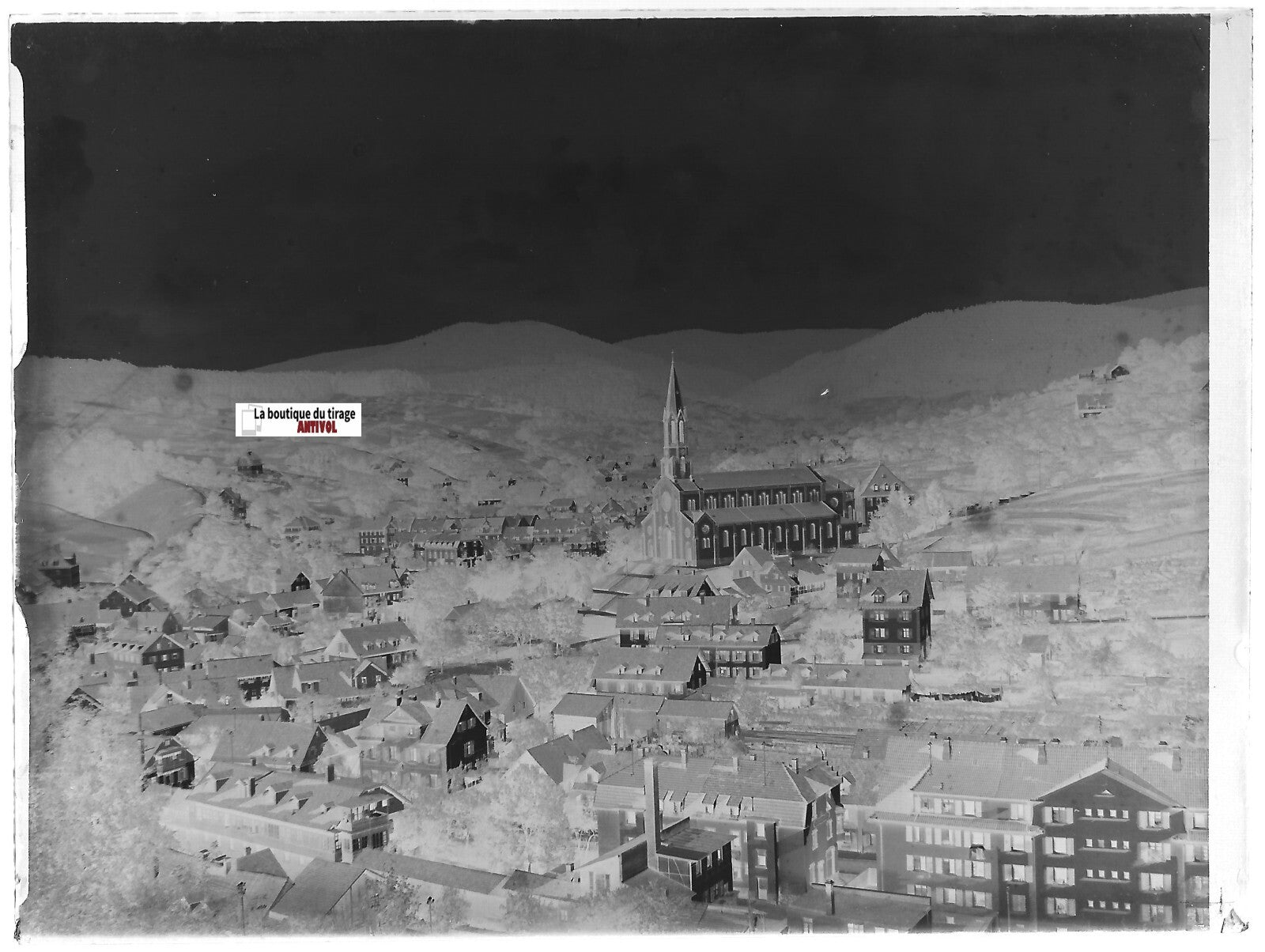 Lichtenthal, Allemagne, Plaque verre photo, négatif ancien noir & blanc 9x12 cm