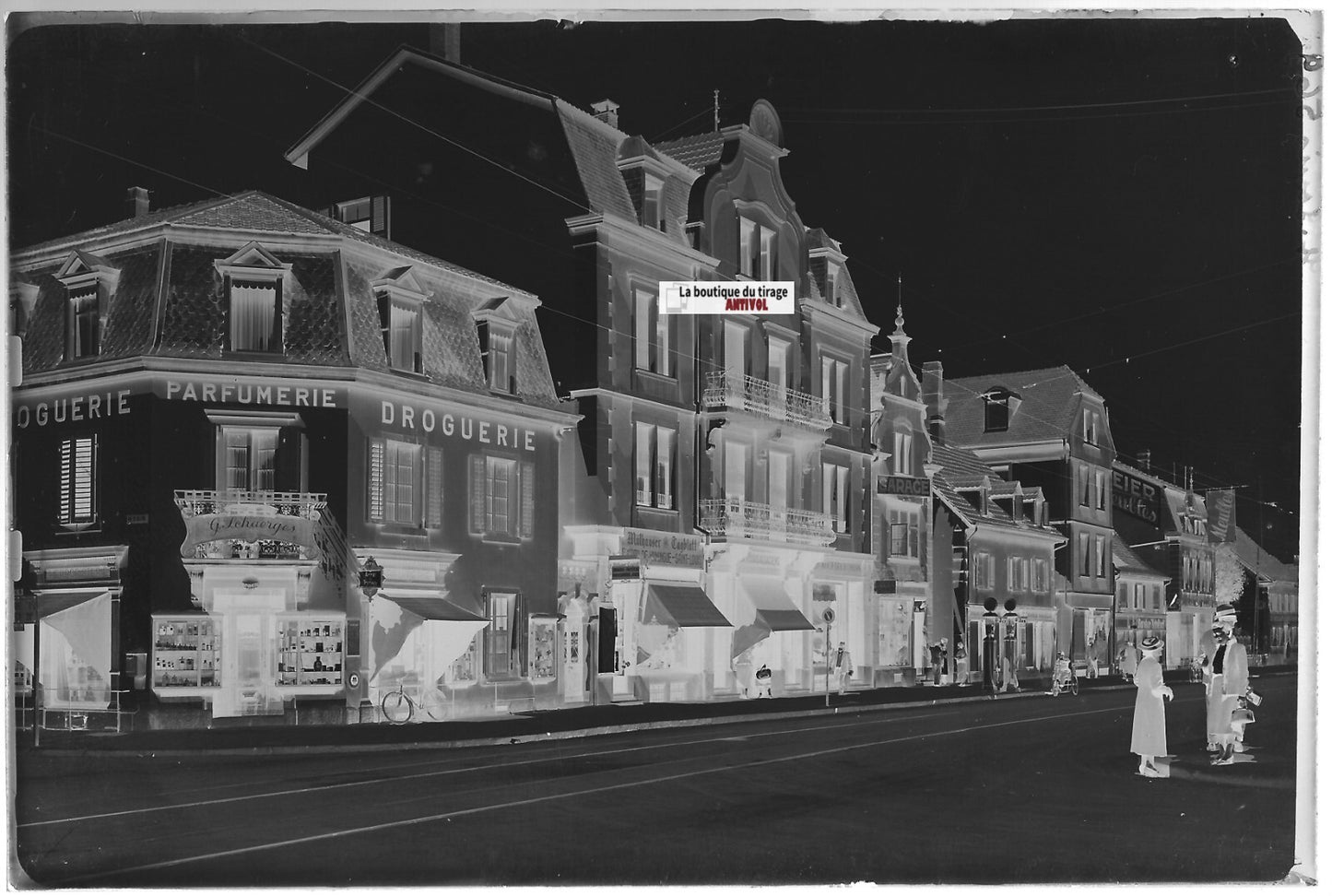 Saint-Louis, ancien commerce, Plaque verre photo, négatif noir & blanc 10x15 cm