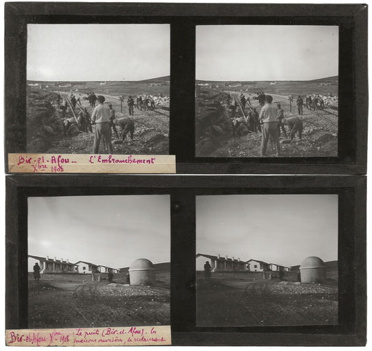 Tunisie Algérie, photos stéréoscopique plaques de verre, lot 10 positifs 7x15 cm