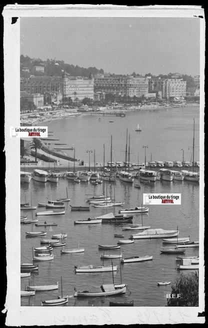 Cannes Croisette, Côte d'Azur, photos plaque de verre, lot de 5 négatifs 9x14 cm