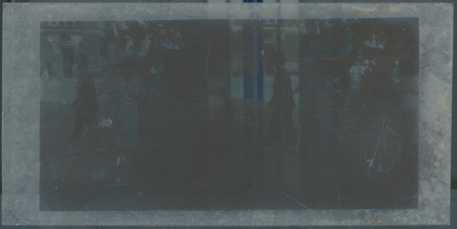 Hippodrome de Longchamp, Paris, stéréoscopie plaque verre, positif 8,5x17 cm