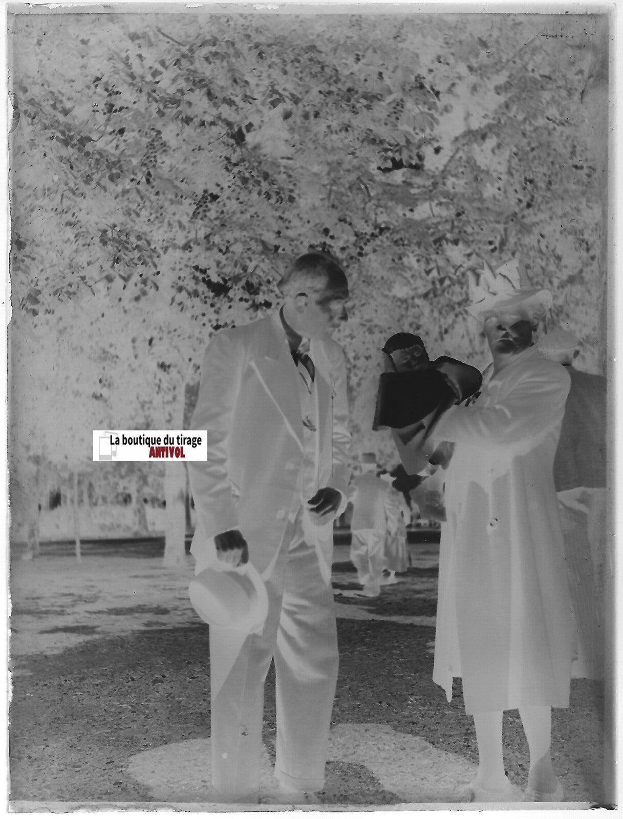 Famille, enfant, Plaque verre photo ancienne, négatif noir & blanc 9x12 cm