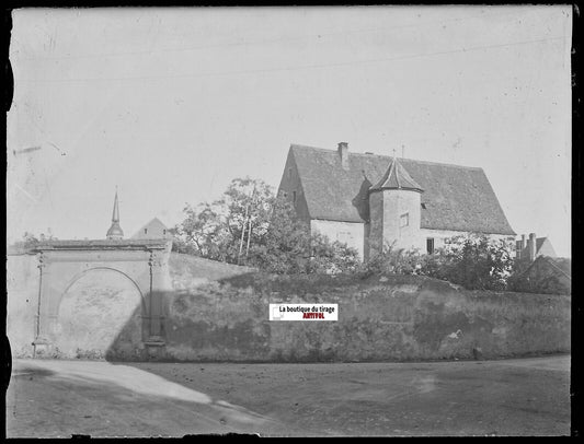 Molsheim, Alsace, Plaque verre photo, négatif ancien noir & blanc 9x12 cm