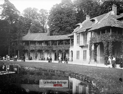 Domaine de Trianon, Versailles, plaque verre, photo ancienne, négatif 9x12 cm