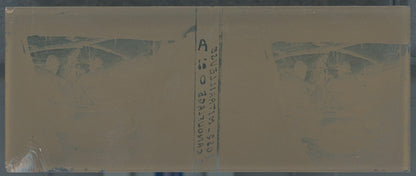 Mitrailleuse, soldats, WW1, plaque verre stéréo, photo ancienne 4,5x10,7 cm