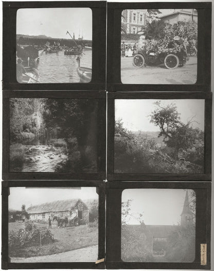 Vie à la campagne, Neuville, photos plaques de verre, lot 10 positifs 8,5x10 cm