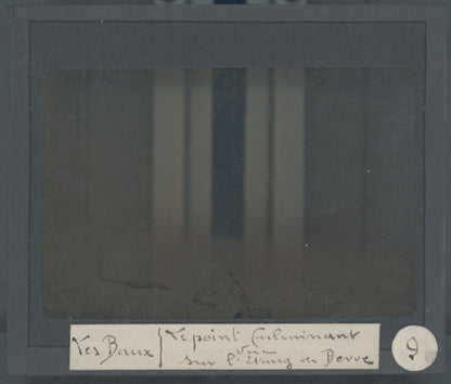 Baux-de-Provence, promenade, photo plaque verre, sépia, positif 8,5x10 cm