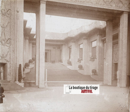 Exposition Internationale, Paris, plaque verre, photo stéréoscopie, N&B 6x13 cm