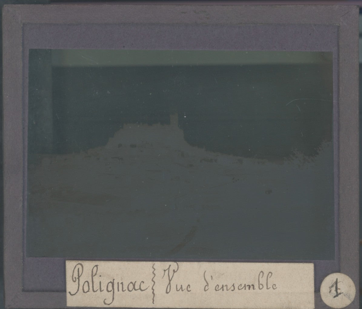 Polignac, village, France, photo plaque verre, noir & blanc, positif 8,5x10 cm